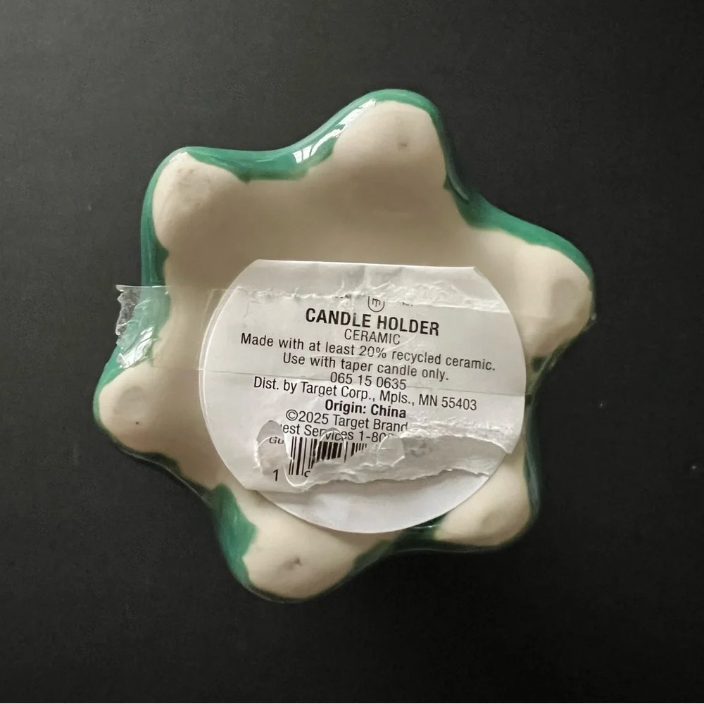 Threshold Green Ceramic Cabbage, Lettuce or Leafy Green Candle Holder